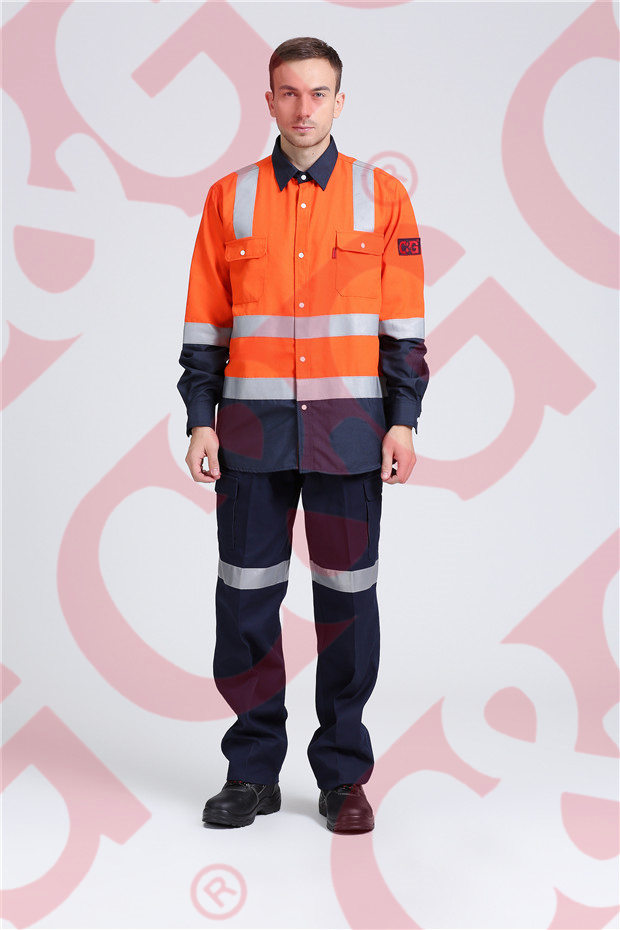 Nomex Orange and navy blue shirt and pants